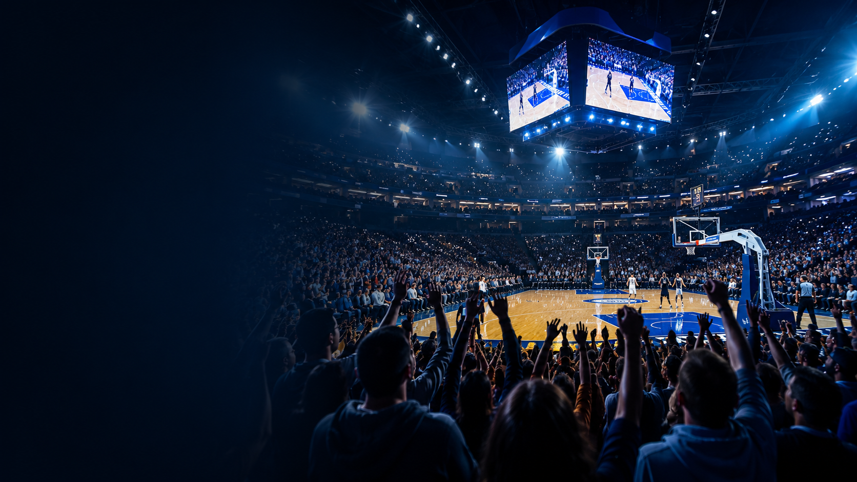 Fans at a live basketball event in a US arena